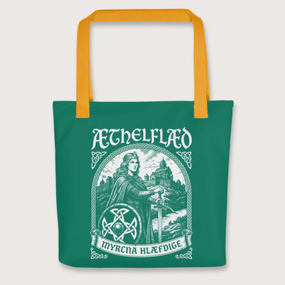 Yellow Aethelflaed Lady of the Mercians Old English Bag - history buff gift by HistoHead