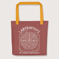 Yellow Labyrinthus Here Lives Minotaur Bag - history buff gift by HistoHead