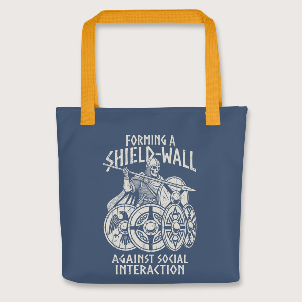 Yellow Shieldwall Against Social Interaction Bag - history buff gift by HistoHead