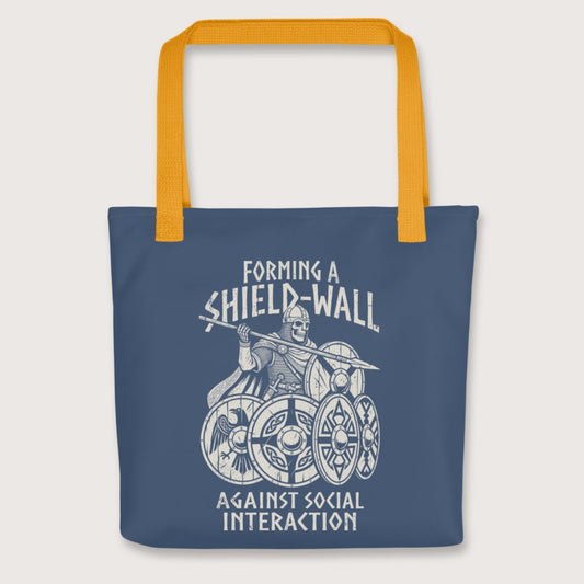Yellow Shieldwall Against Social Interaction Bag - history buff gift by HistoHead