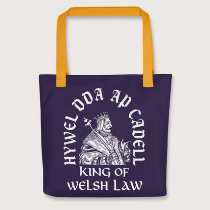 Yellow Hywel Dda King of Welsh Law Bag - history buff gift by HistoHead