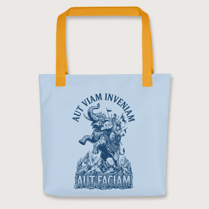 Yellow Aut Viam Inveniam Hannibal Quote Bag - history buff gift by HistoHead