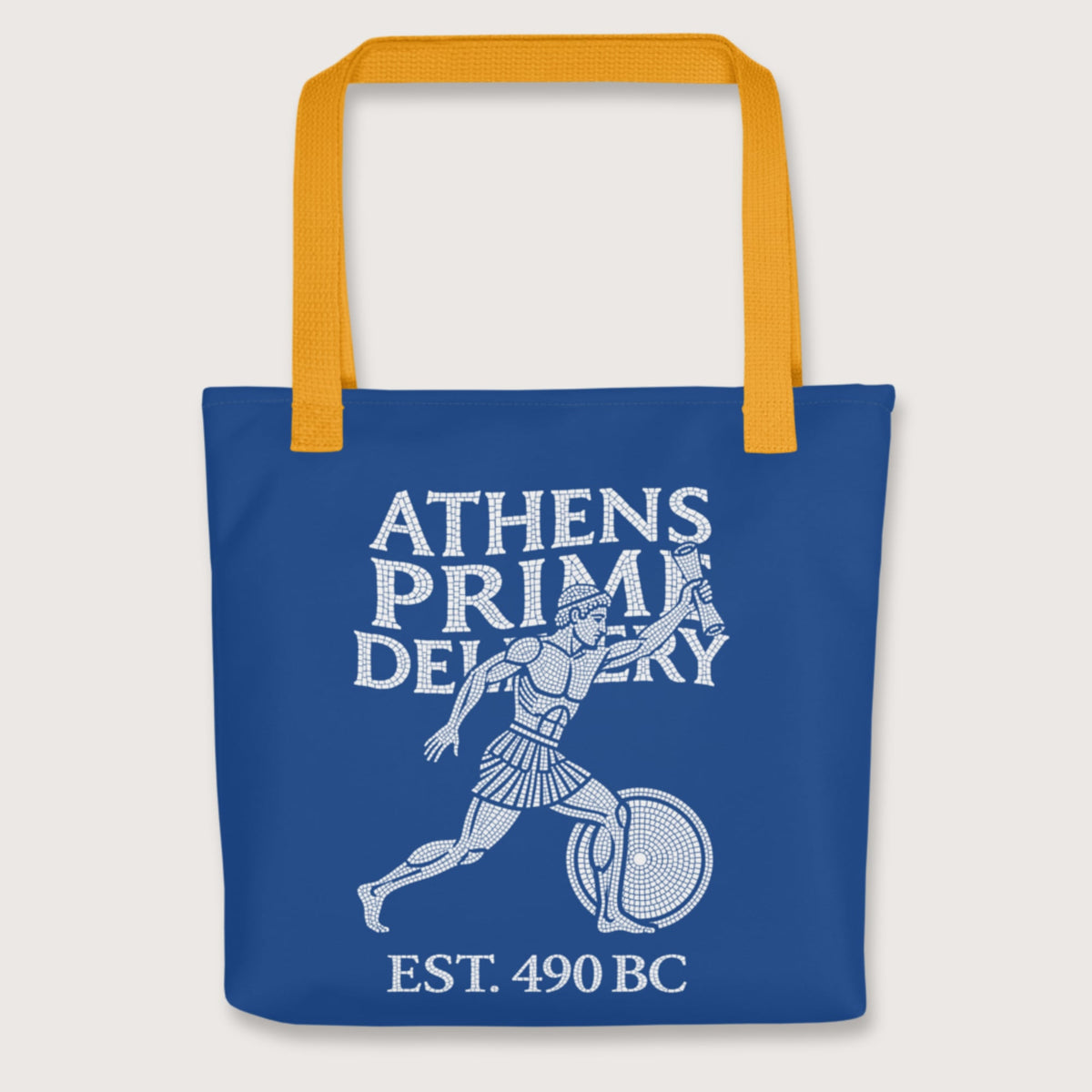 Yellow Athens Prime Delivery Bag - history buff gift by HistoHead