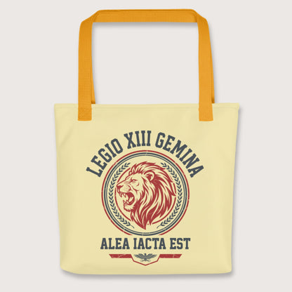 Yellow Legio XIII Gemina Alea Iacta Est Bag - history buff gift by HistoHead
