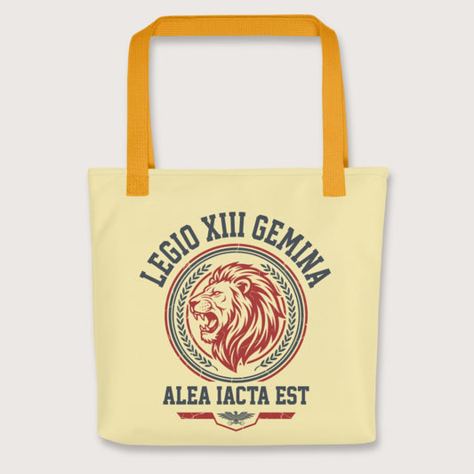 Yellow Legio XIII Gemina Alea Iacta Est Bag - history buff gift by HistoHead