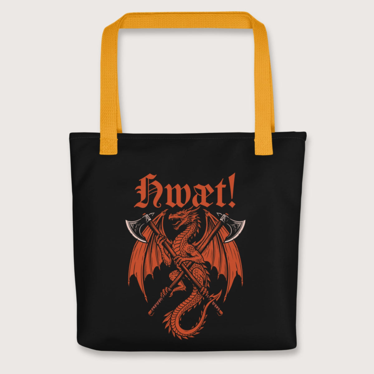 Yellow Hwæt Dragon Axe Bag - history buff gift by HistoHead