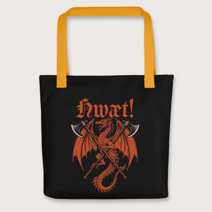 Yellow Hwæt Dragon Axe Bag - history buff gift by HistoHead