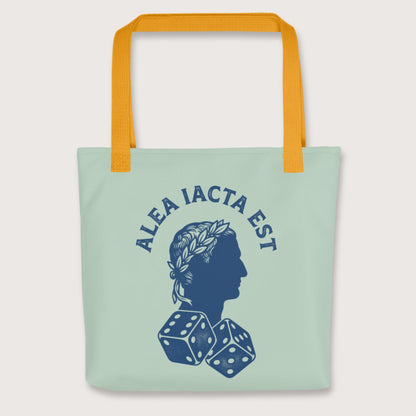 Yellow Alea Iacta Est Caesar Quote Bag - history buff gift by HistoHead