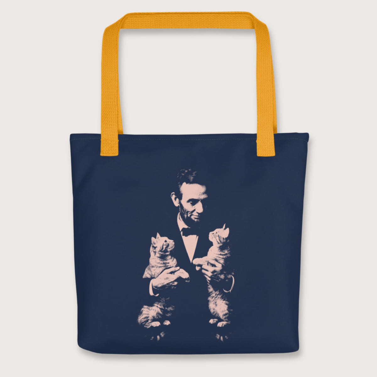 Yellow Lincoln Kittens Bag - history buff gift by HistoHead
