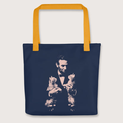 Yellow Lincoln Kittens Bag - history buff gift by HistoHead