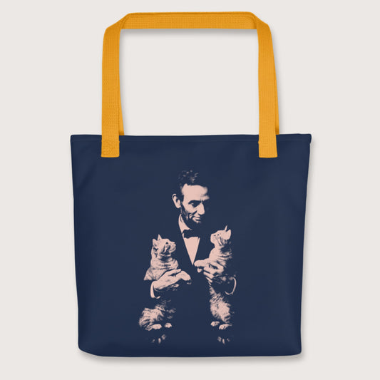 Yellow Lincoln Kittens Bag - history buff gift by HistoHead