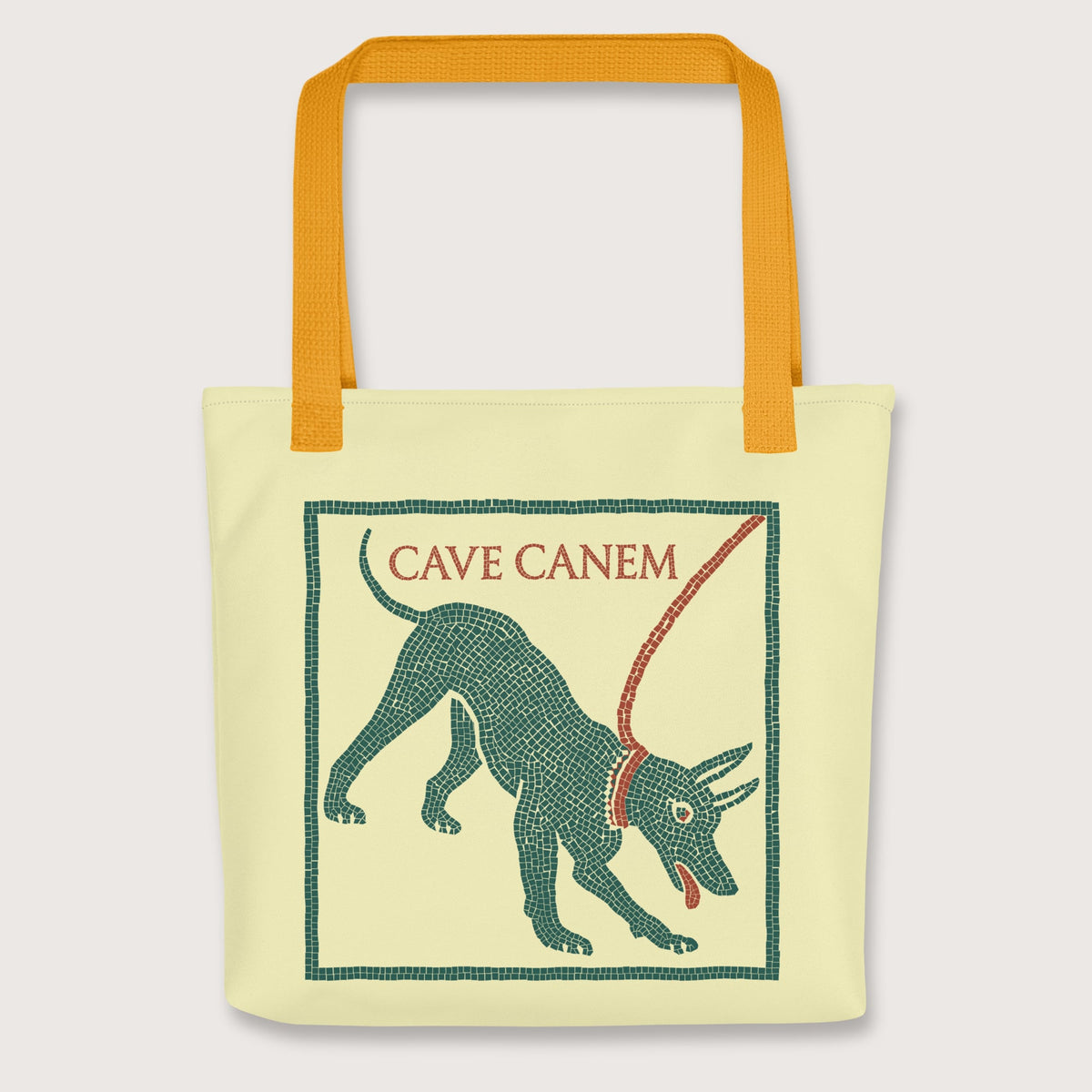 Yellow Cave Canem Pompeii Mosaic Bag - history buff gift by HistoHead