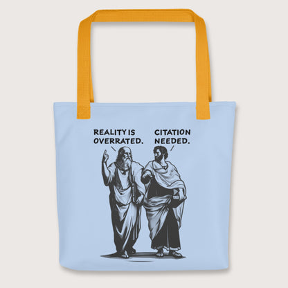 Yellow Plato & Aristotle Debate Bag - history buff gift by HistoHead