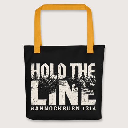 Yellow Hold The Line Bannockburn 1314 Bag - history buff gift by HistoHead