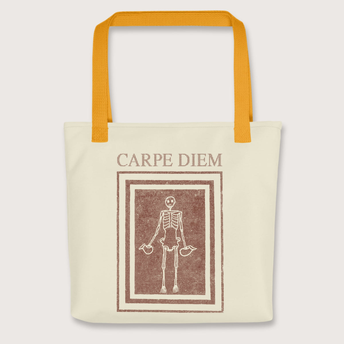 Yellow Carpe Diem Skeleton Bag - history buff gift by HistoHead
