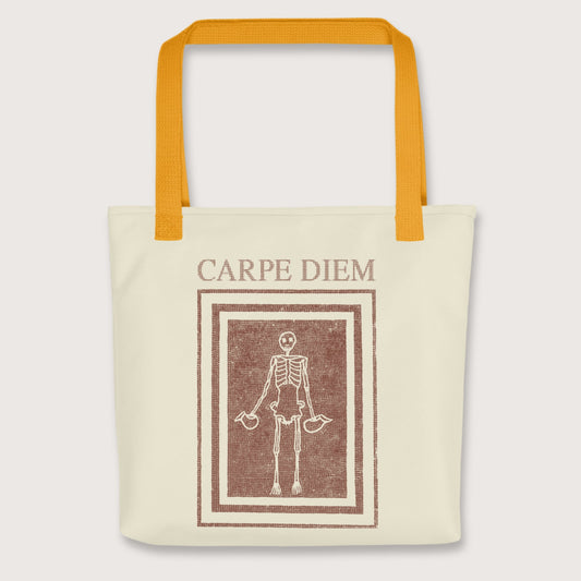 Yellow Carpe Diem Skeleton Bag - history buff gift by HistoHead