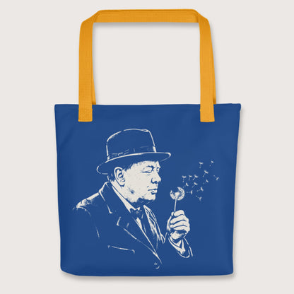 Yellow Winston Churchill Blowing Wishes Bag - history buff gift by HistoHead