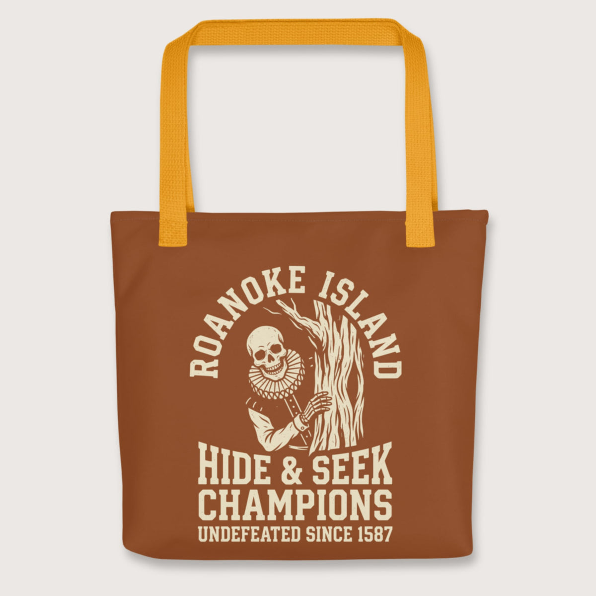 Yellow Roanoke Island Hide & Seek Bag - history buff gift by HistoHead