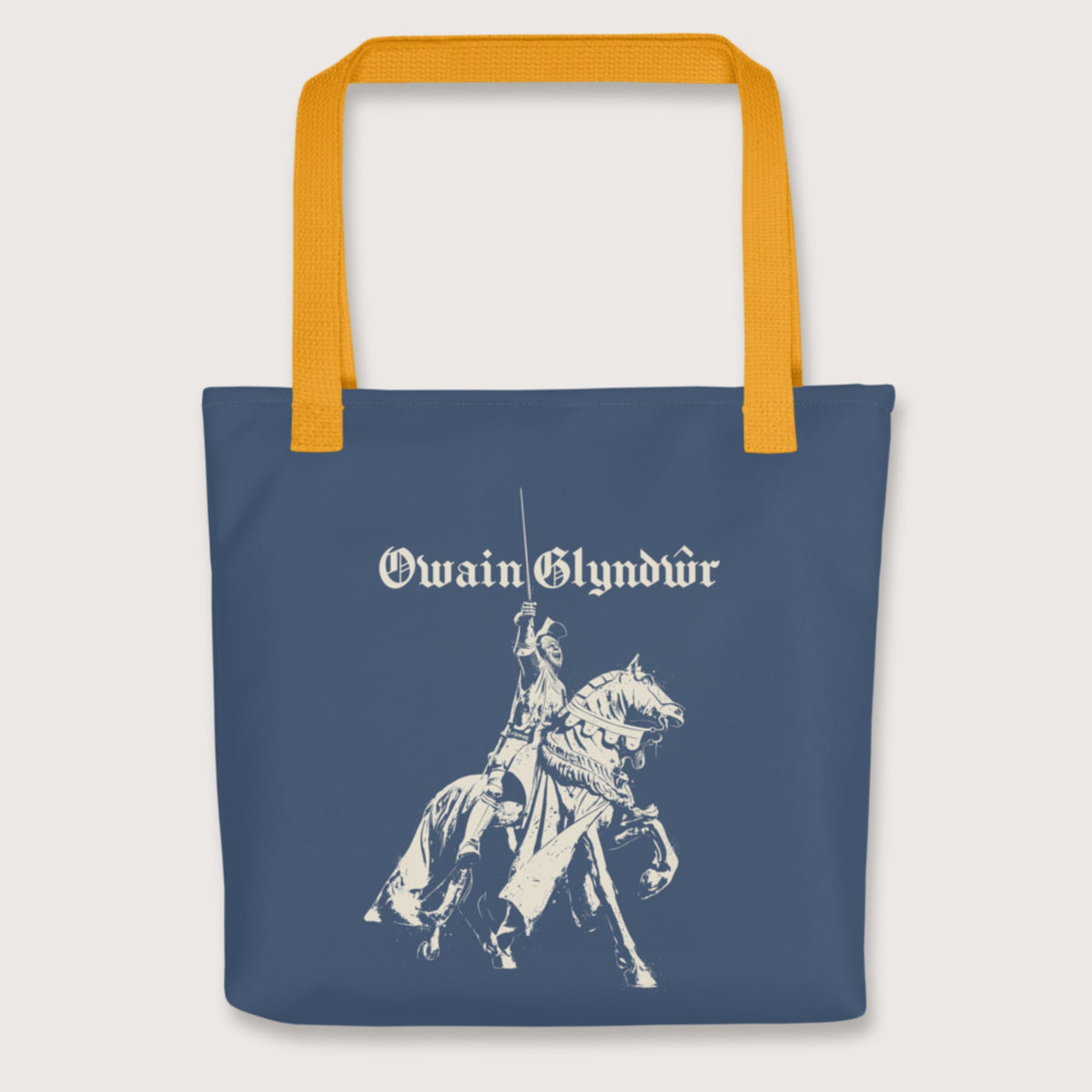 Yellow Owain Glyndŵr Statue Bag - history buff gift by HistoHead