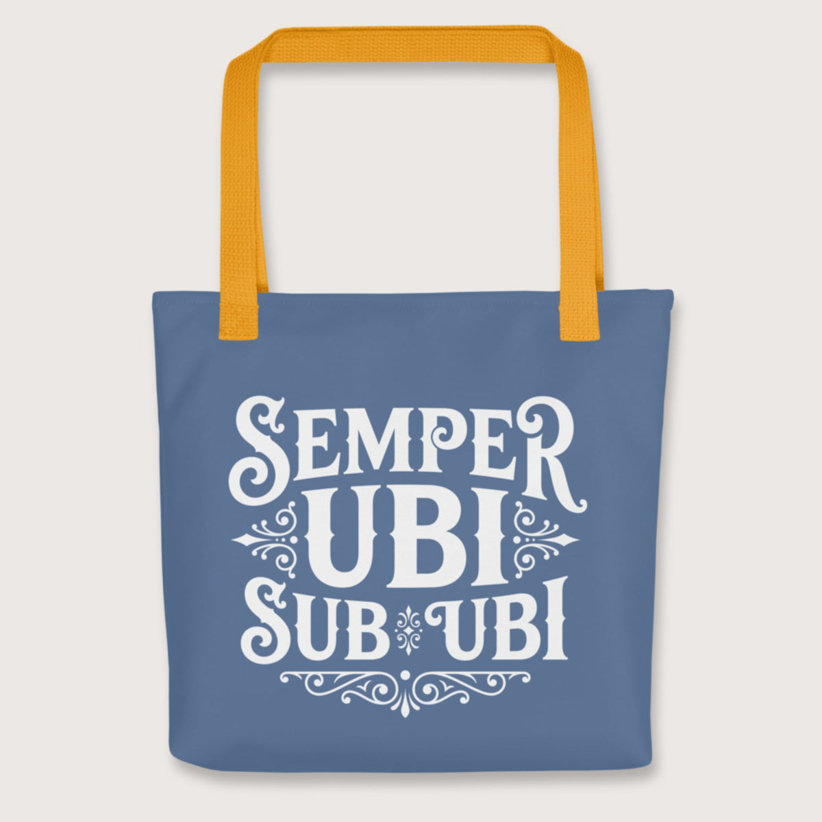 Yellow Latin Pun Semper Ubi Sub Ubi Bag - history buff gift by HistoHead