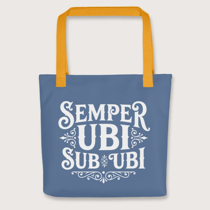 Yellow Latin Pun Semper Ubi Sub Ubi Bag - history buff gift by HistoHead