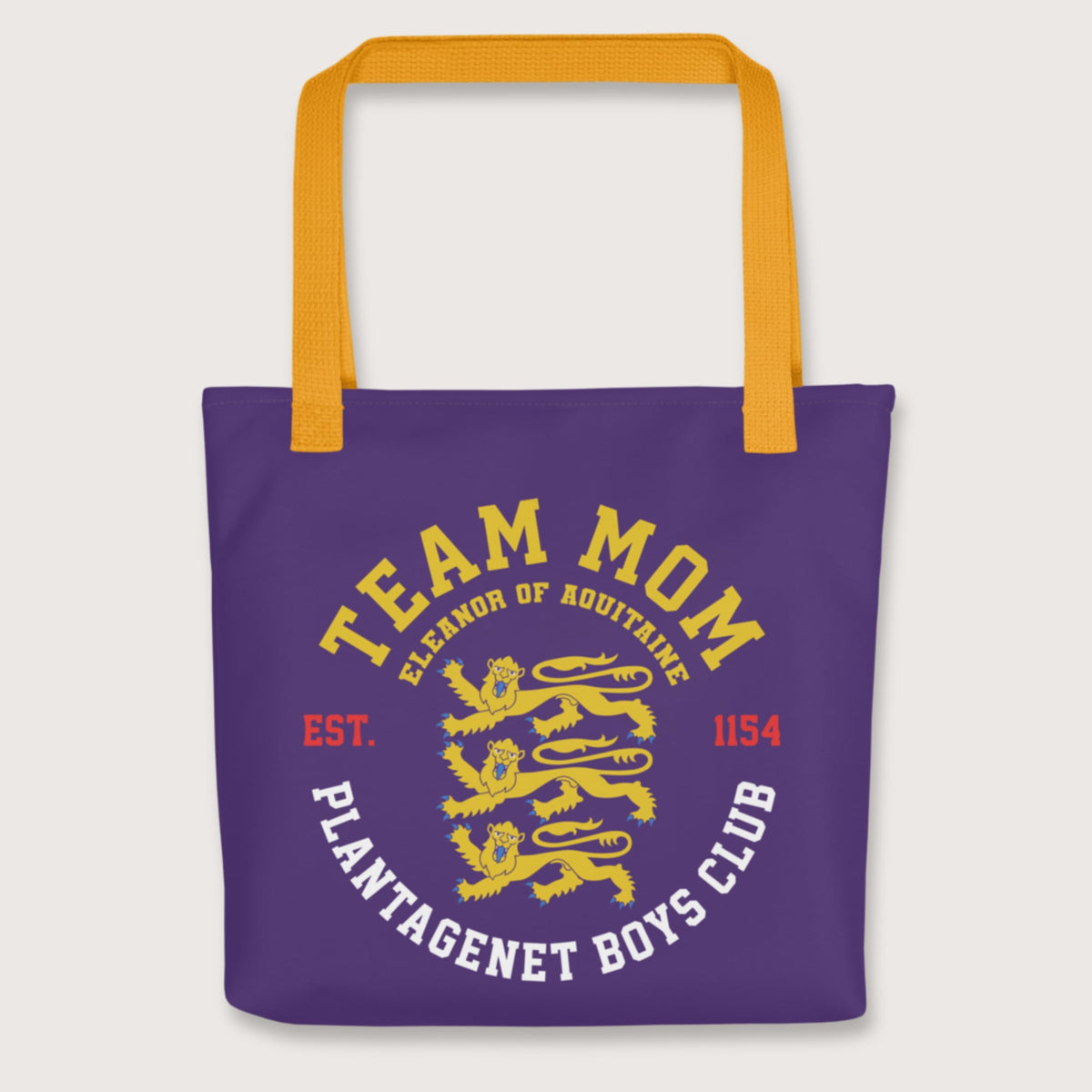 Yellow Team Mom Eleanor of Aquitaine Bag - history buff gift by HistoHead