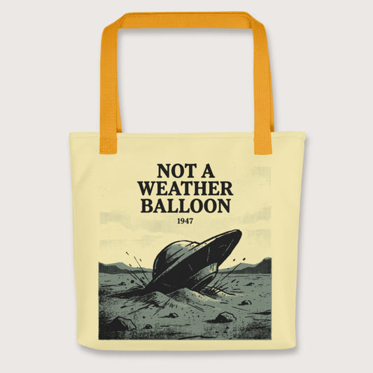 Yellow Roswell Weather Balloon Bag - history buff gift by HistoHead