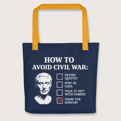 Yellow Caesar's Peace Plan Bag - history buff gift by HistoHead