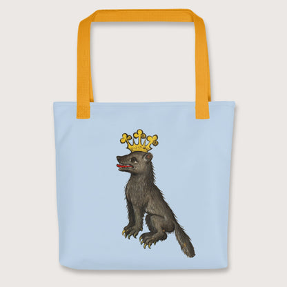 Yellow Medieval Wolf King Bag - history buff gift by HistoHead