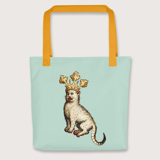 Yellow Medieval Cat King Bag - history buff gift by HistoHead