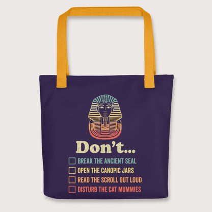 Yellow King Tutankhamun Advice Bag - history buff gift by HistoHead