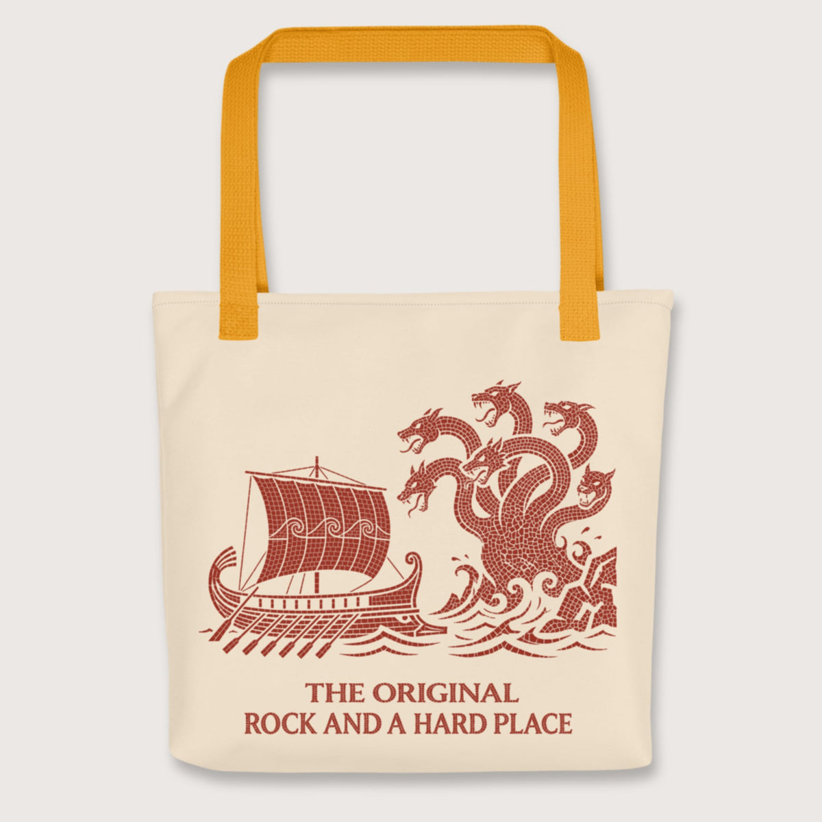 Yellow Odyssey Rock and a Hard Place Bag - history buff gift by HistoHead