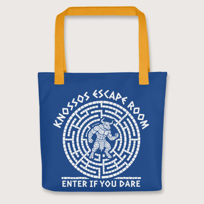 Yellow Knossos Escape Room Enter If You Dare Bag - history buff gift by HistoHead