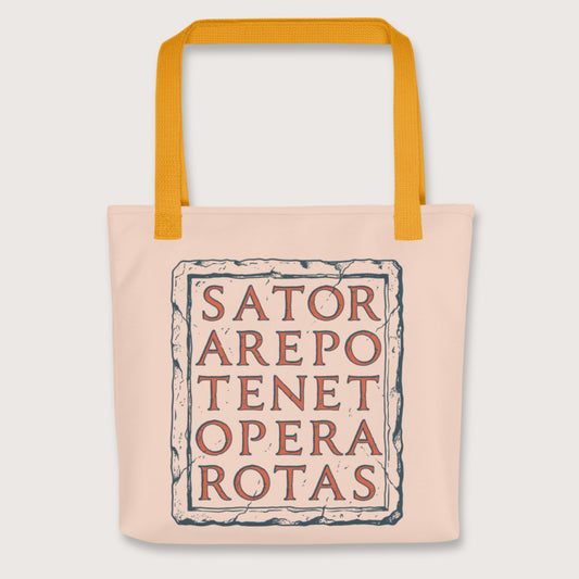 Yellow Sator Rotas Bag - history buff gift by HistoHead
