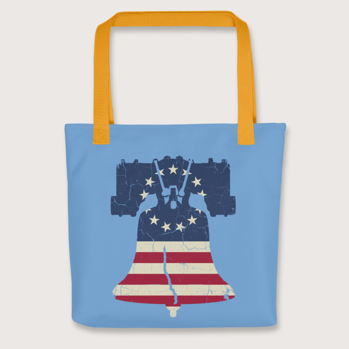 Yellow Liberty Bell Bag - history buff gift by HistoHead