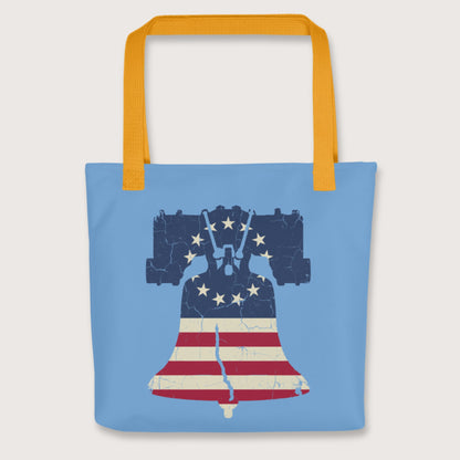 Yellow Liberty Bell Bag - history buff gift by HistoHead