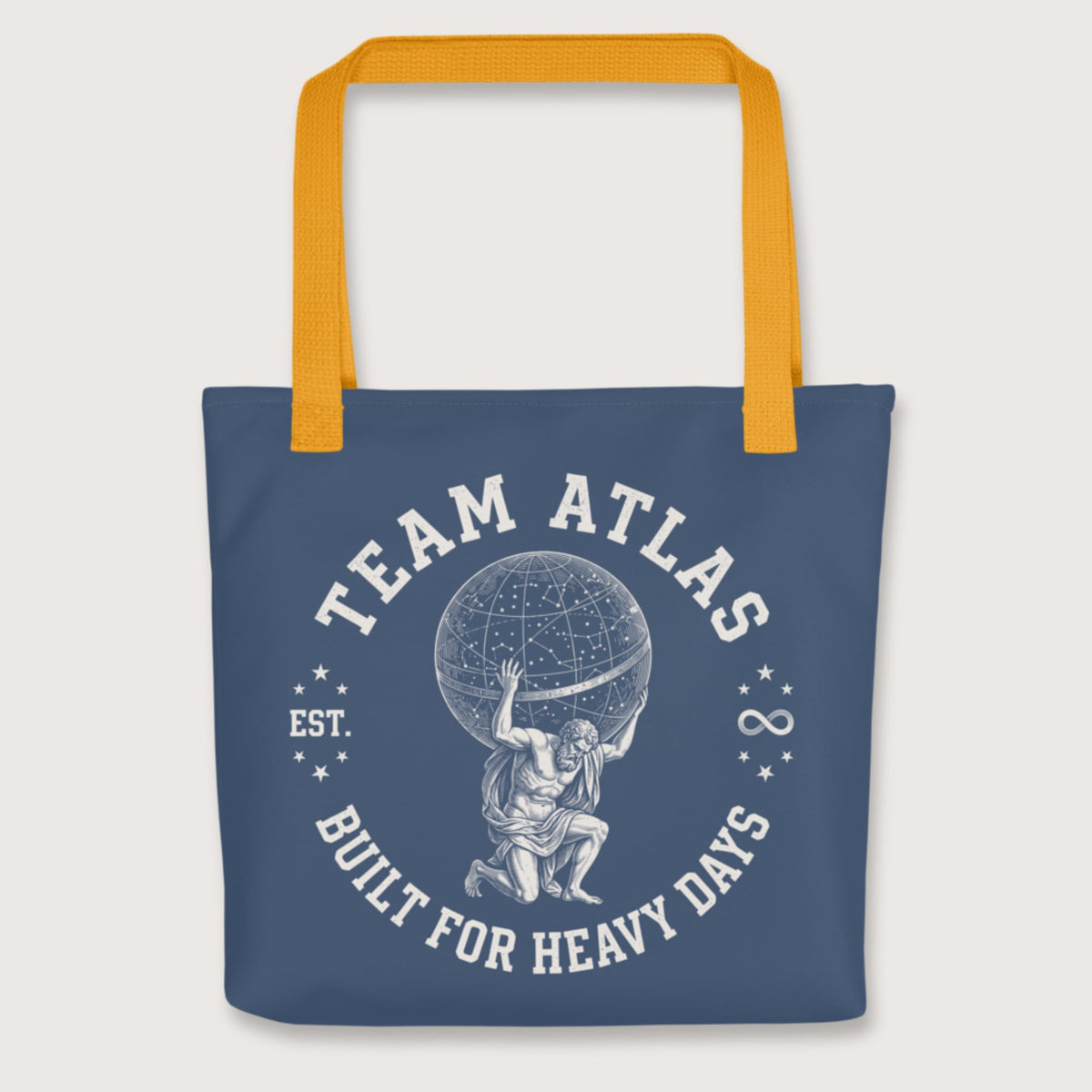 Yellow Team Atlas Built For Heavy Days Bag - history buff gift by HistoHead