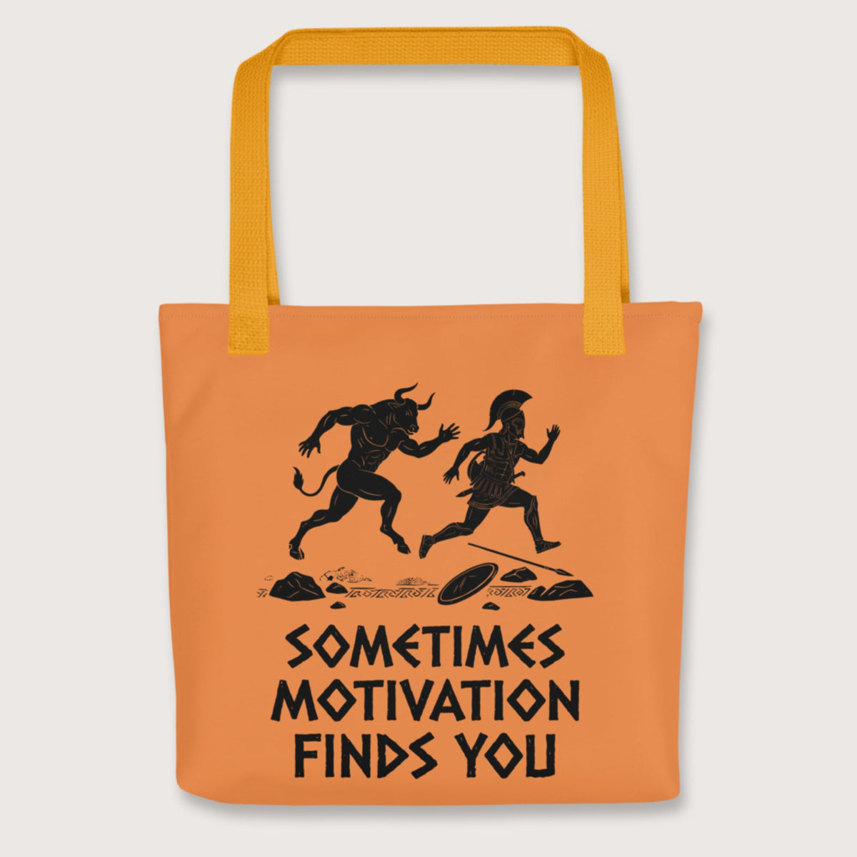 Yellow Motivation Finds You Minotaur Edition Bag - history buff gift by HistoHead