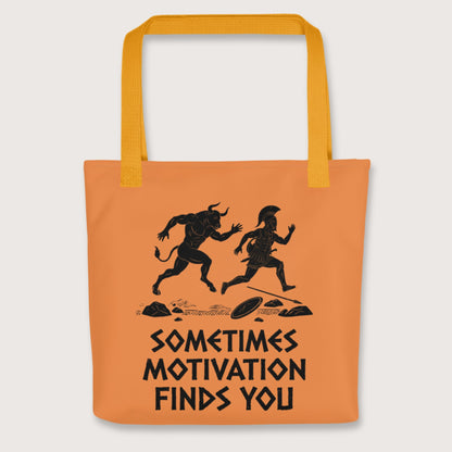 Yellow Motivation Finds You Minotaur Edition Bag - history buff gift by HistoHead