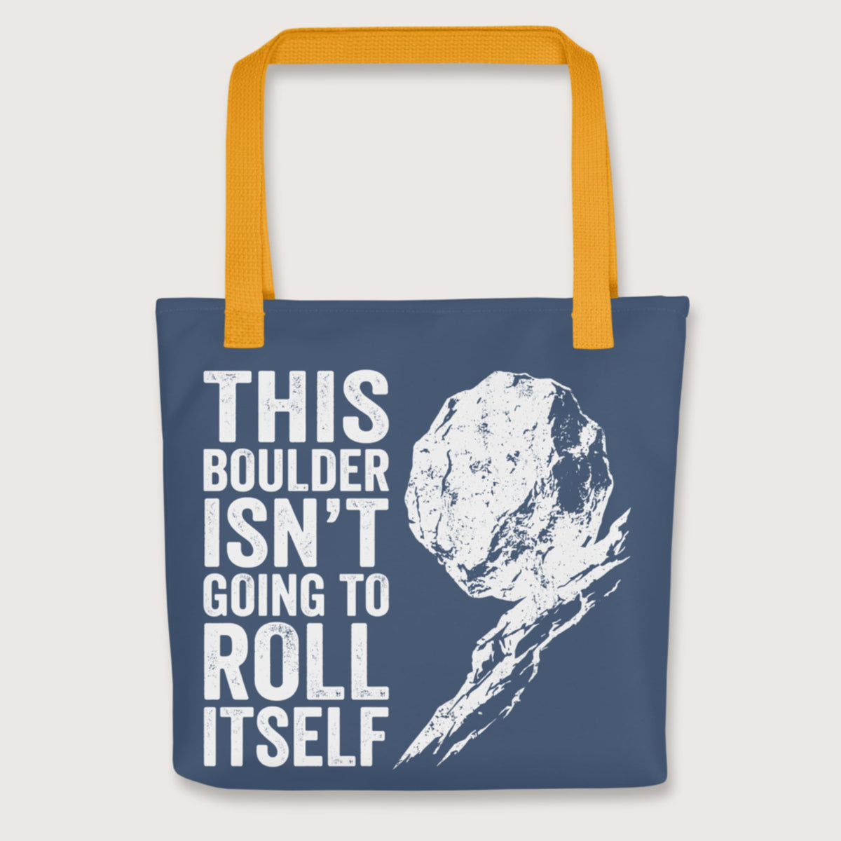 Yellow Sisyphus This Boulder Isn't Going to Roll Itself Bag - history buff gift by HistoHead