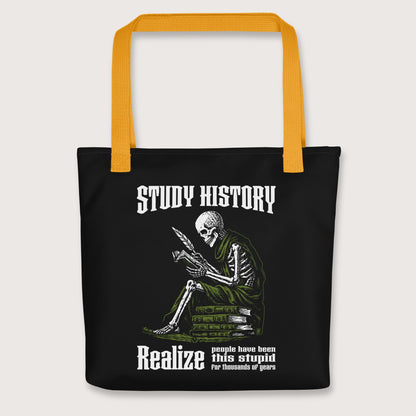 Yellow Study History Bag - history buff gift by HistoHead