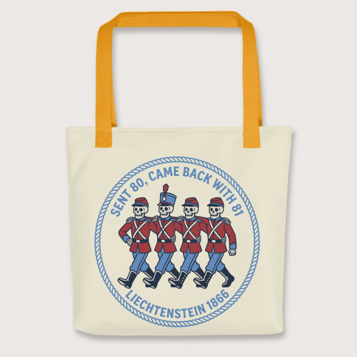 Yellow Liechtenstein 1866 Bag - history buff gift by HistoHead