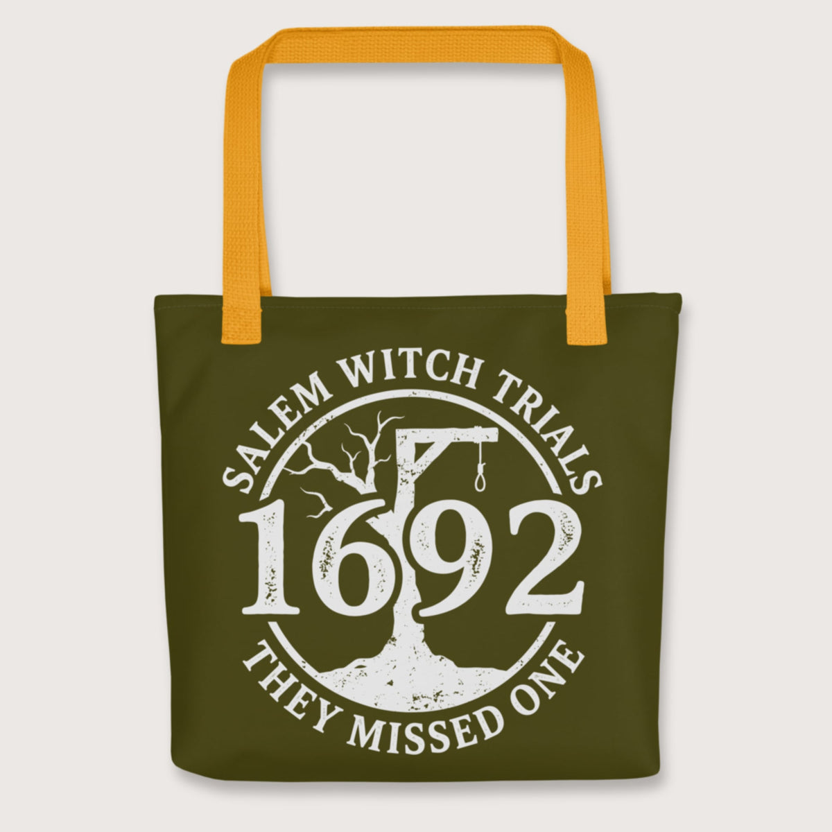 Yellow Salem Witch Trials They Missed One Bag - history buff gift by HistoHead