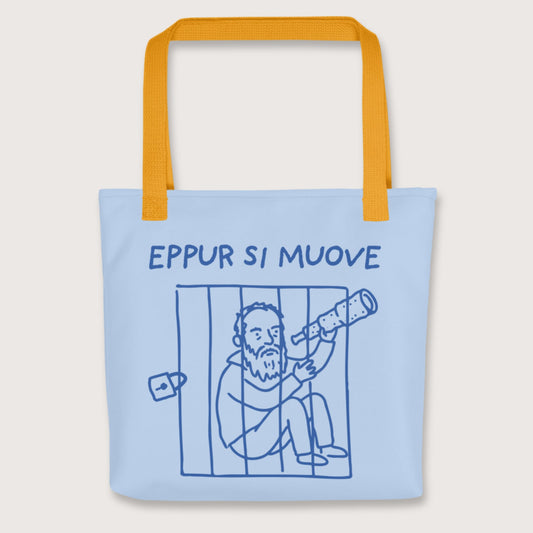 Yellow Galileo Galilei And Yet It Moves Bag - history buff gift by HistoHead