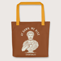 Yellow At Dawn We Rise Bag - history buff gift by HistoHead