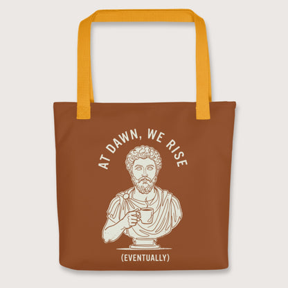 Yellow At Dawn We Rise Bag - history buff gift by HistoHead