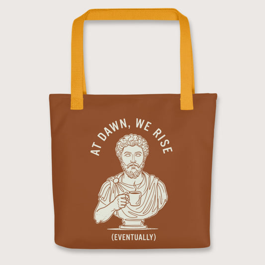 Yellow At Dawn We Rise Bag - history buff gift by HistoHead