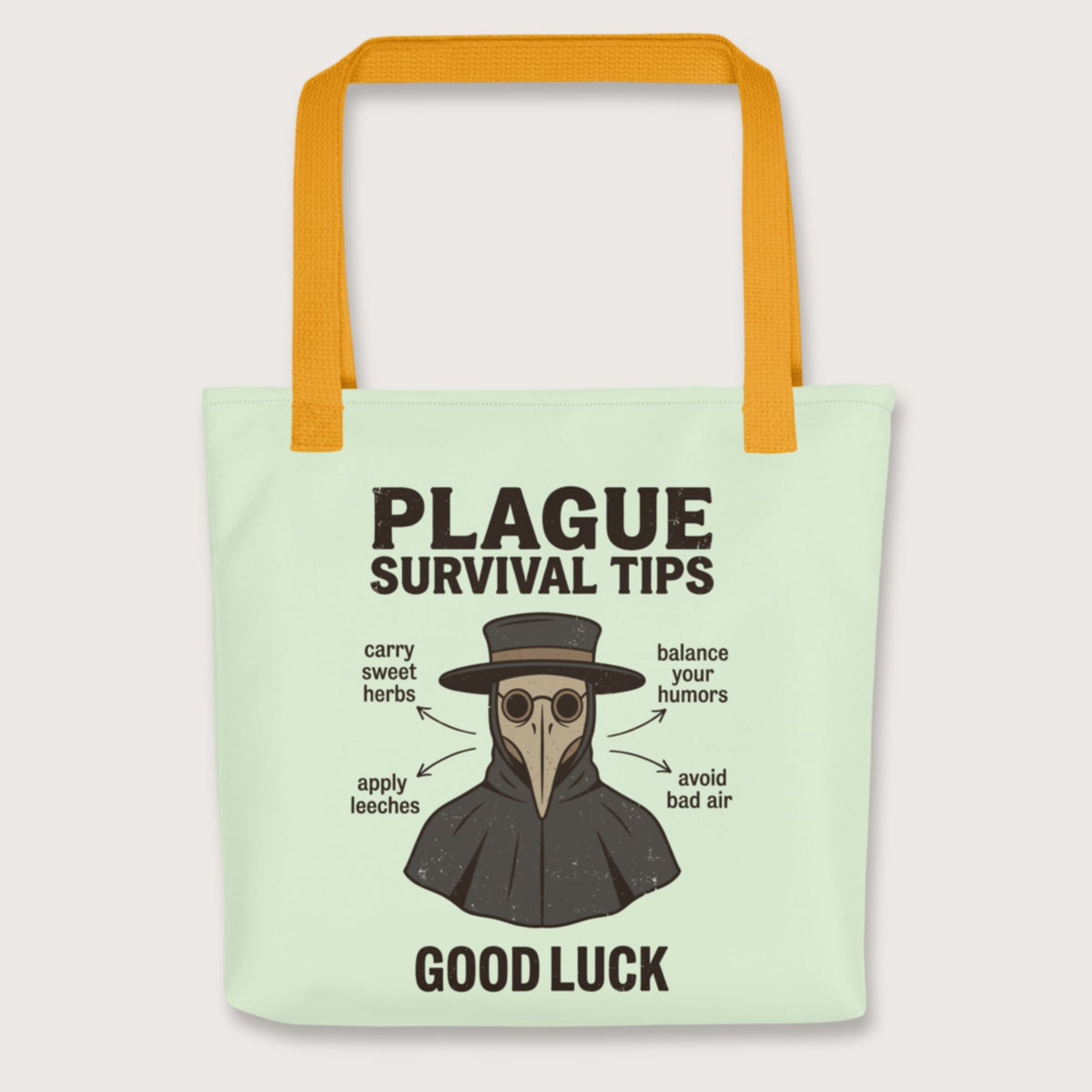 Yellow Plague Survival Tips Bag - history buff gift by HistoHead