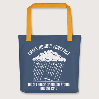Yellow Crecy Arrow Storm Forecast Bag - history buff gift by HistoHead