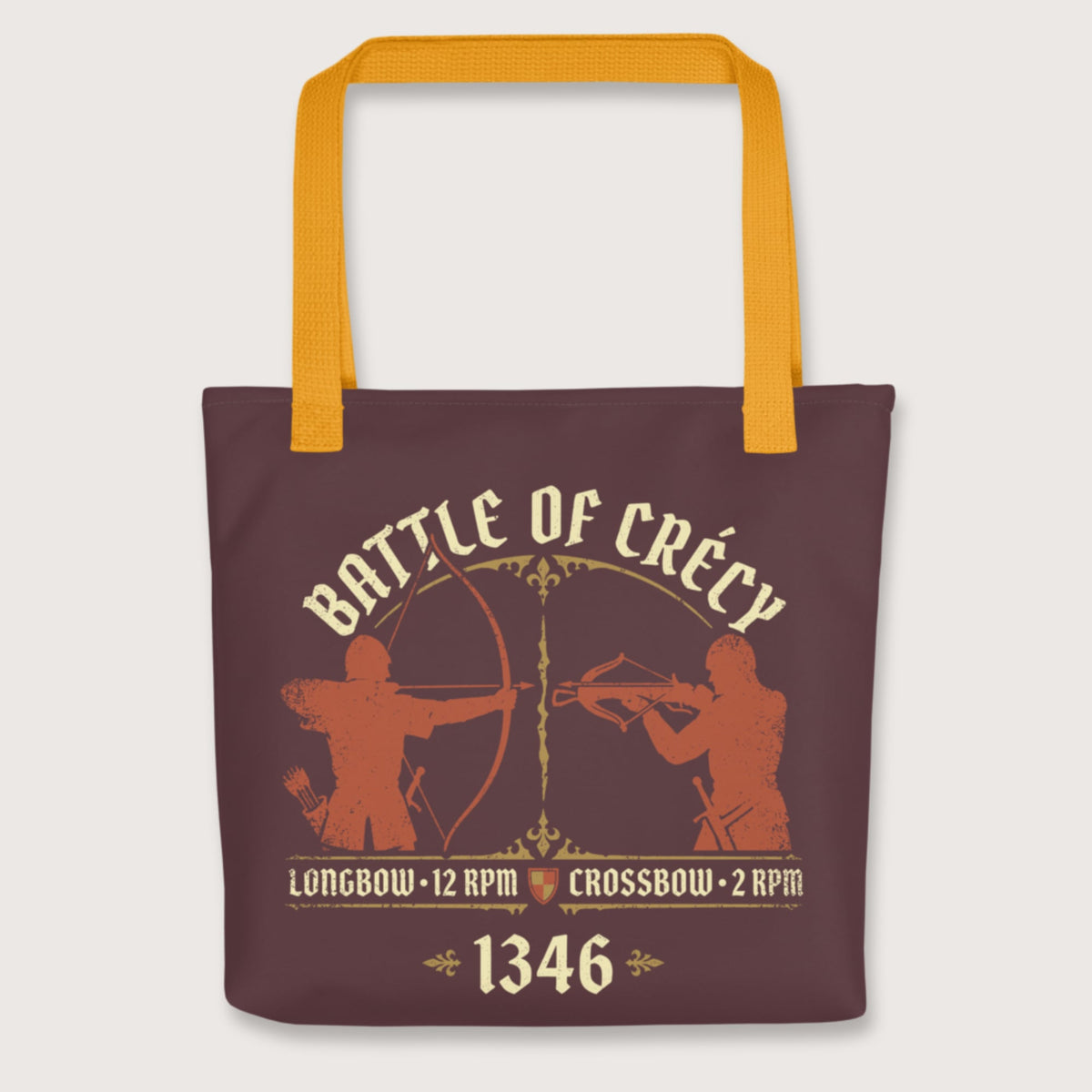 Yellow Battle of Crecy 1346 Bag - history buff gift by HistoHead
